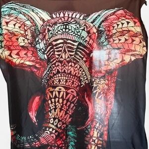 Multi-colored elephant shower curtain or wall decor